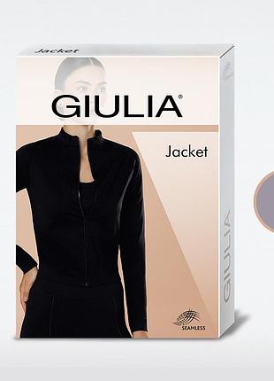 Бесшовная кофта из микрофибры на молнии с высоким воротом giulia jacket grey, s/m