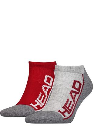Носки head performance sneaker 2ppk unisex красный, серый унисекс 35-38
