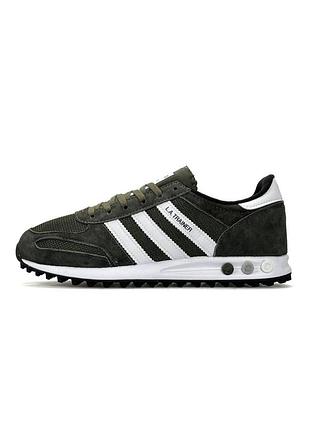 Кроссовки мужские adidas la trainer dark khaki white 41
