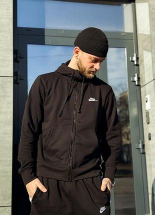 Кофта зип мужская nike zip hoodie худи модные найк с капюшоном, красивая зипка на замке xl