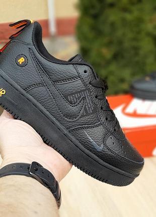 Nike air force 1 lv8 черные с оранжевым