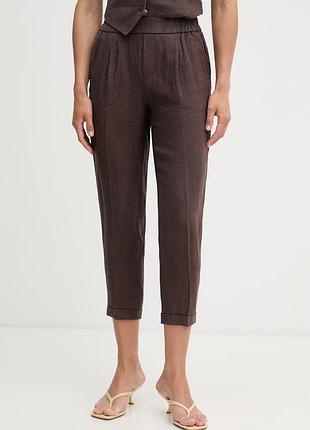 Urbanshop com ua united colors of benetton брюки женские льняные коричневые high waist 4aghdf079 размеры запитуйте