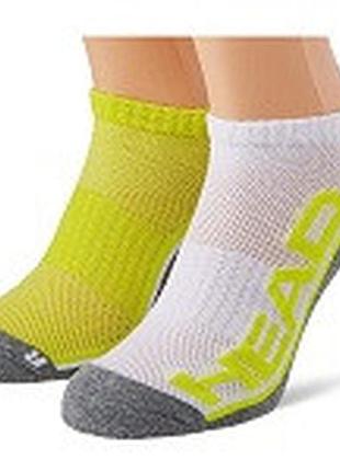 Носки head performance sneaker 2p unisex желтый, серый, белый унисекс 35-38