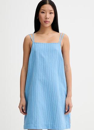 Urbanshop com ua marc o’polo летнее платье со льном голубое в полоску 5000010555 размеры запитуйте