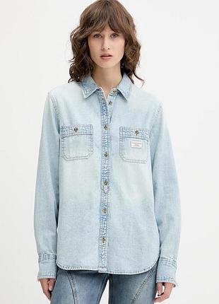Urbanshop com ua джинсовая рубашка guess jeans regular классический воротник w5rh37 d5m83 размеры запитуйте