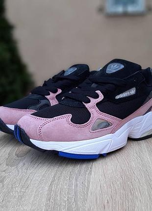 Adidas falcon чёрные с пудрой
