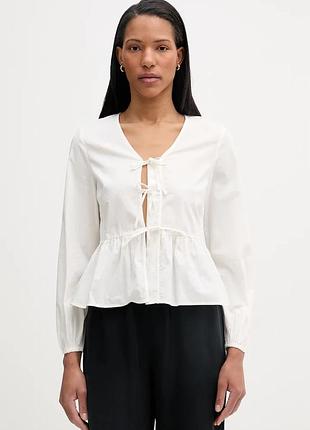 Urbanshop com ua marc o'polo блузка із рюшами жіноча бавовняна бежева 5000009553 розміри запитуйте