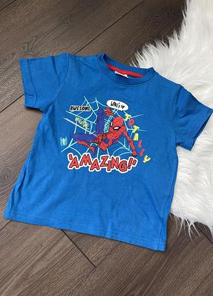 Блакитна синя футболка з людиною павуком для хлопчика 110 см 5 років spider man