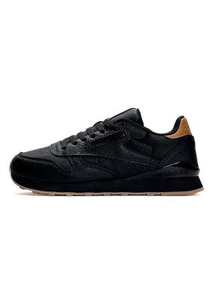 Чоловічі кросівки reebok classic leather black brown