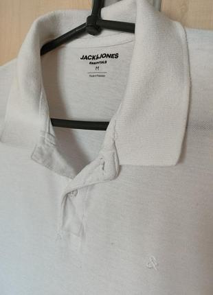 Біла футболка роло jack & jones