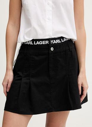 Urbanshop com ua джинсова спідниця karl lagerfeld jeans колір чорний mini розкльошена b2w12029 розміри запитуйте