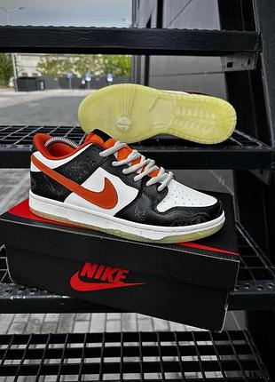 Кроссовки nike sb dunk low prm halloween черно-белые с красным для скейтбординга найки данки хеллоуин