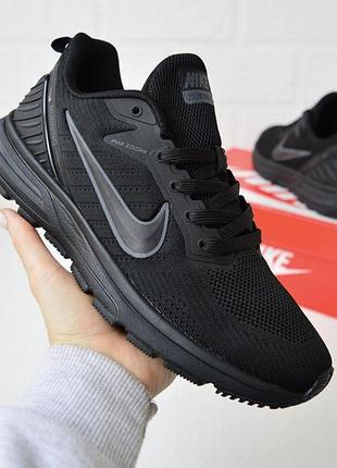 Чоловічі кросівки nike zoom winflo running чорні сітка найк зум вінфло раннінг літні 43 (28 см)