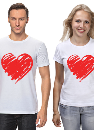 Парные футболки с принтом "сердце рисованное" push it1 фото