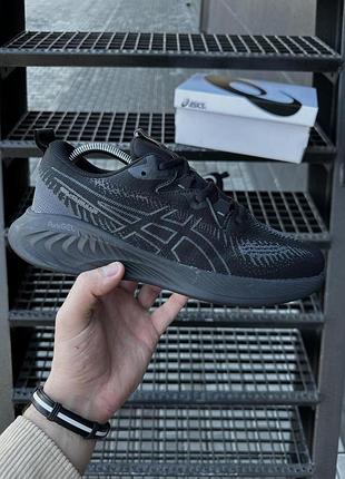 Asics gel cumulus all black, кроссовки мужские асикс гель кумулус черные спортивные