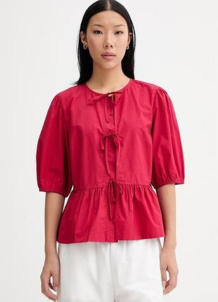 Urbanshop com ua marc o'polo сорочкова блузка жіноча бавовняна червона однотонна 5000010256 розміри запитуйте