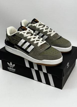 Adidas forum exhibit low 2.0 khaki, кроссовки мужские адидас форум 2.0 хаки