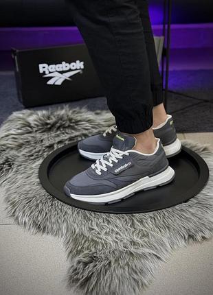 Кросівки reebok classic рибок класик темно-сірі із замші та текстилю для чоловіків