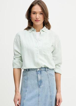Urbanshop com ua рубашка с добавлением льна u.s. polo assn. loose fit цвет зеленый relaxed классический воротник wup2277 размеры