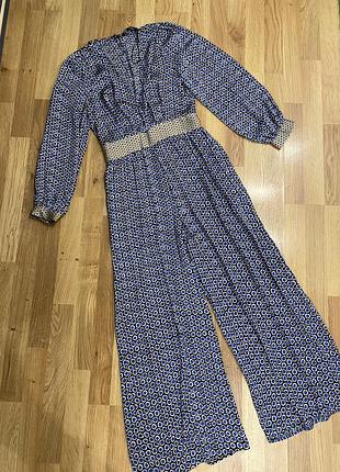 Комбинезон шикарный брючный атласный двореццо zara