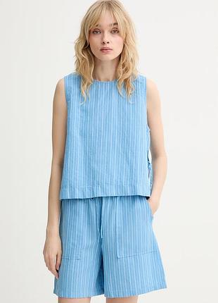 Urbanshop com ua marc o'polo блузка жіноча з льоном блакитна у смужку 5000010532 розміри запитуйте