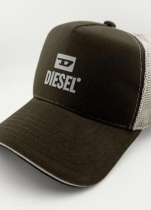 Бейсболка тракер diesel с сеткой, масло, коттон, ручная работа (украина), s, m, l/xl
