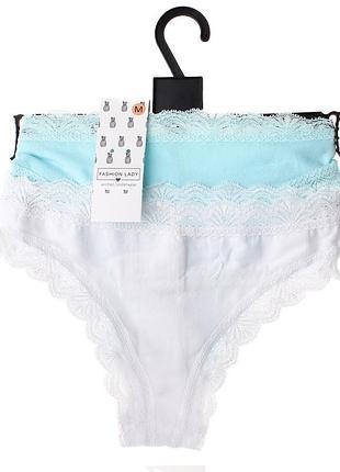 Трусы fashion lady tan tanga f белый, бирюзовый жин l 13890384-1 s