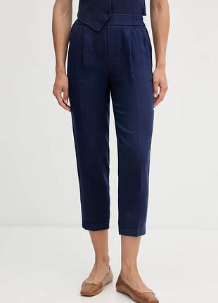 Urbanshop com ua united colors of benetton штани жіночі лляні темно-сині high waist 4aghdf079 розміри запитуйте