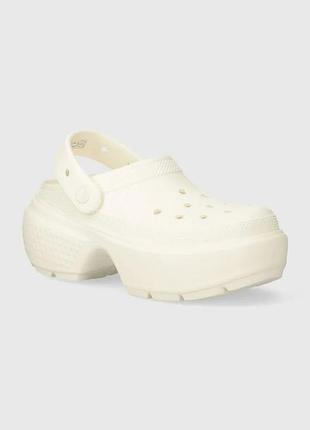 Urbanshop com ua шлепанцы crocs stomp slide женские цвет бежевый на платформе 209347.0wv размеры запитуйте