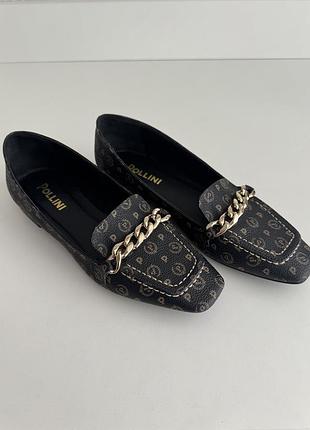 Брендові шкіряні жіночі лофери pollini