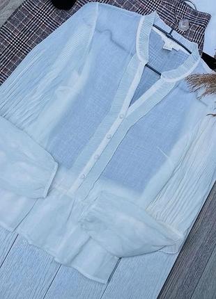 Нова біла сорочка h&m xs s літня сорочка прозора шифонова сорочка жіноча