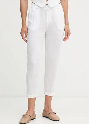 Urbanshop com ua united colors of benetton брюки женские льняные белые high waist 4aghdf079 размеры запитуйте