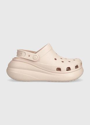 Urbanshop com ua шльопанці crocs classic crush clog жіночі колір рожевий на танкетці 207521 розміри запитуйте