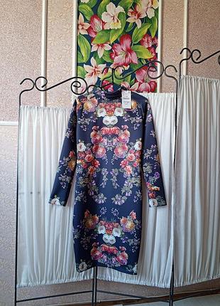 Чудове плотне плаття в квітковий принт zara w&b collection.