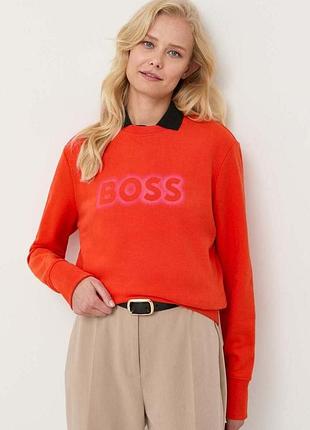 Urbanshop com ua хлопковая кофта boss женская цвет оранжевый с принтом размеры запитуйте