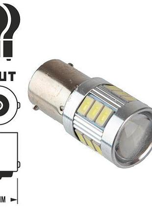 Автомобильная лампа pulso led 1156 s25 ba15s p21w 24v 2w 180lm холодный белый габариты 18smd-5730 уп. 10шт.