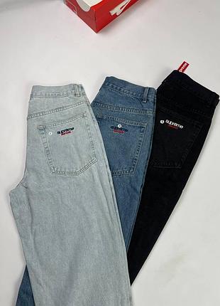 Синие джинсы supreme | для девушек и парней | размер с-л 32, синий