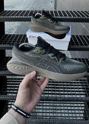 Asics gel cumulus khaki camouflage, кроссовки мужские спортивные асикс гель кумулус хаки камуфляж
