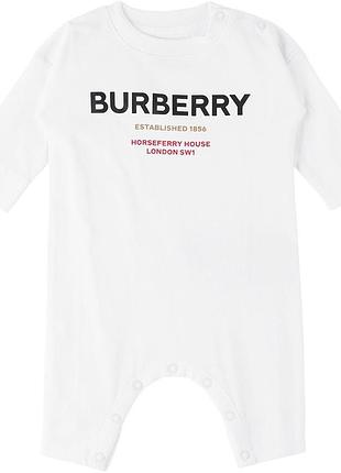 Білий комбінезон burberry з принтом horseferry та логотипом