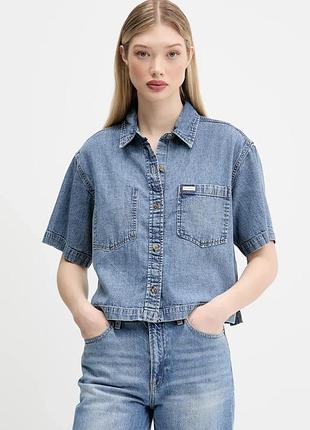 Urbanshop com ua джинсовая рубашка guess jeans relaxed классический воротник w5gh0f d5m81 размеры запитуйте