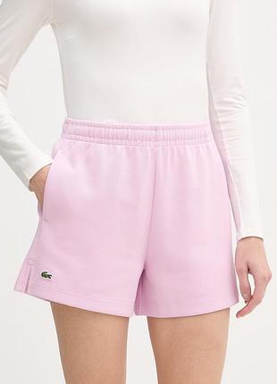 Urbanshop com ua lacoste трикотажні шорти жіночі з бавовною рожеві high waist gf6901 розміри запитуйте