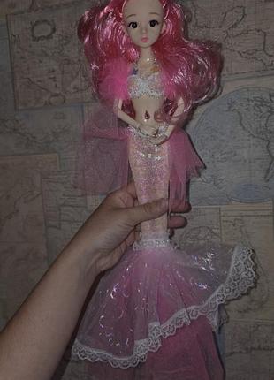 Русалка. русалонька 45 см з 3d очима. нова русалка. барбі. шановна русалка.