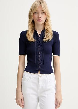 Urbanshop com ua блузка silvian heach talor колір синій з аплікацією gpp26173ma розміри запитуйте
