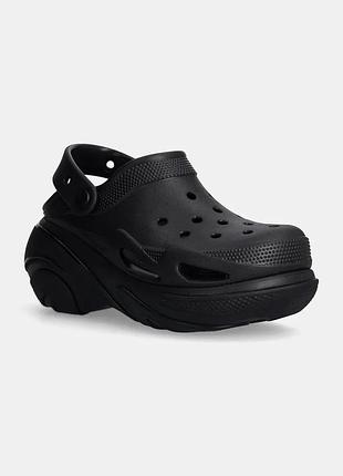 Urbanshop com ua шлепанцы crocs bubble crush clog женские цвет черный на платформе 210061 размеры запитуйте