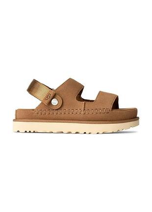 Urbanshop com ua замшеві шльопанці ugg goldenstar glide жіночі колір коричневий на платформі 1167399-che розміри запитуйте