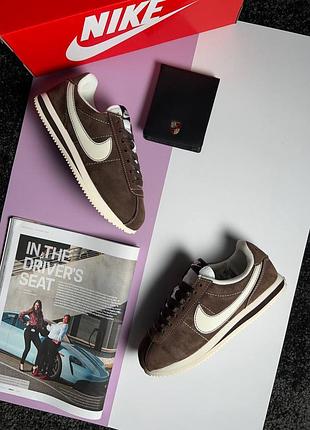 🌺женские кроссовки nike cortez w brown beige