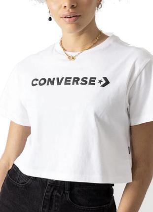 Футболка оверсайз converse os wordmark tee (біла, розмір l) оригінал