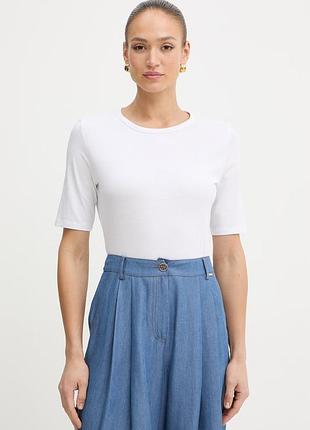 Urbanshop com ua boss футболка basic жіноча з додаванням шовку evyta біла 50561508 розміри запитуйте