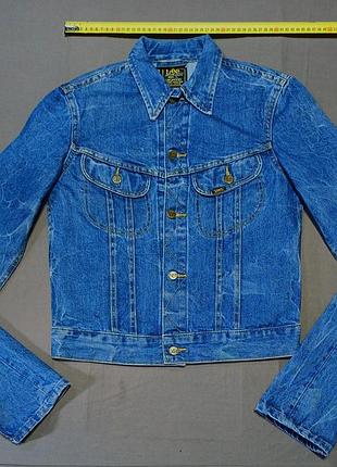Плечі 42 см vintage 80s  lee patd-153436 size  l  рідкісна жіноча   блакитна джинсова куртка модель 16tu14   made in tunisia slim jacket 11536-41