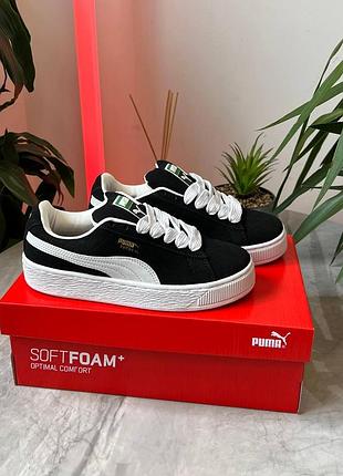 Жіночі кросівки стильні пума суеде puma suede xl black white